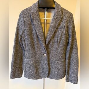Tommy Hilfiger Charcoal Knit Blazer Sz 6 with Elbow Patch Detail